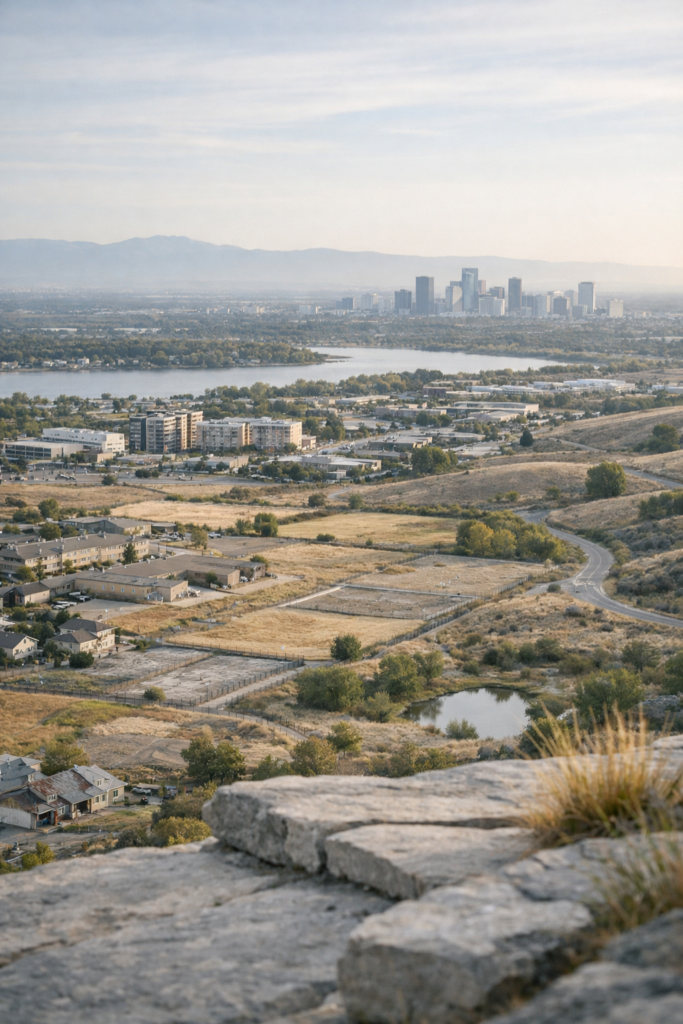 urban and natural landscape at sunset urban and natural landscape at sunset